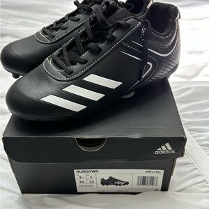 Adidas Black and White Kids Baseball Cleats